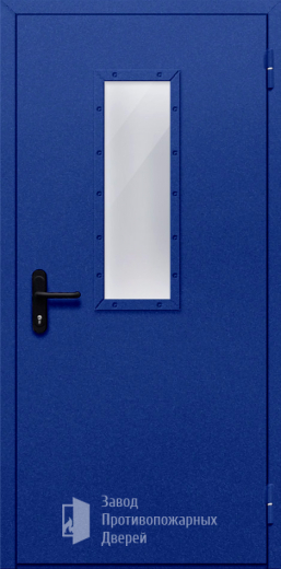 Фото двери «Однопольная со стеклом (синяя)» в Фрязино