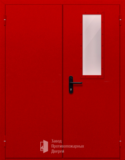 Фото двери «Двупольная со стеклом (красная)» в Фрязино