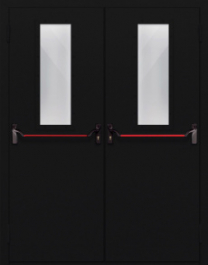 Фото двери «Двупольная со стеклом и антипаникой №64» в Фрязино
