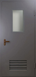 Фото двери «Техническая дверь №5 со стеклом и решеткой» в Фрязино