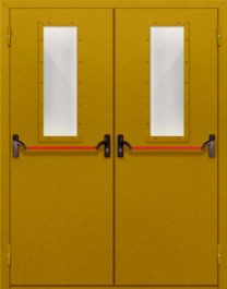 Фото двери «Двупольная со стеклом и антипаникой №65» в Фрязино