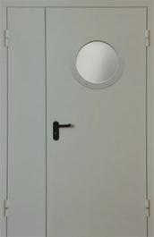 Фото двери «Полуторная с круглым стеклом EI-30» в Фрязино